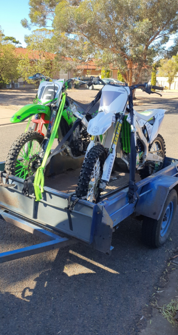 Loaded up ready go with a mate and his 250