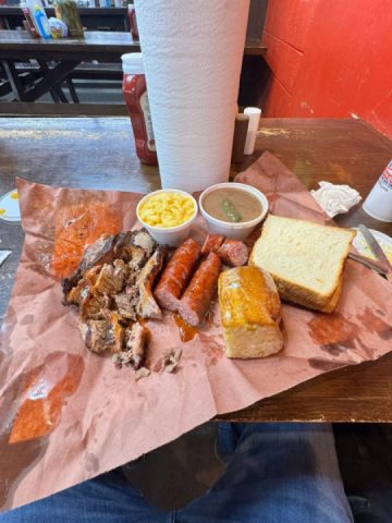 Rode 100+ miles for some BBQ and washed it down with a cold beer.