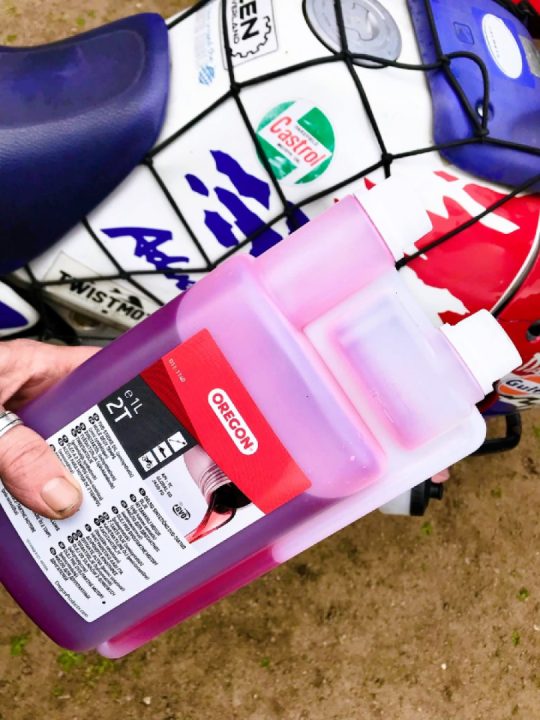 Bit of 2-Stroke oil to mix in the petrol on my old carbed non cat bikes,
