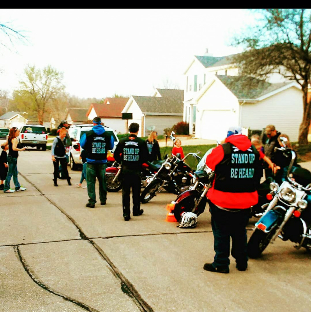 Home visit, Bikers Against Bullies USA St Louis Chapter, BAB, STAND UP BE HEARD