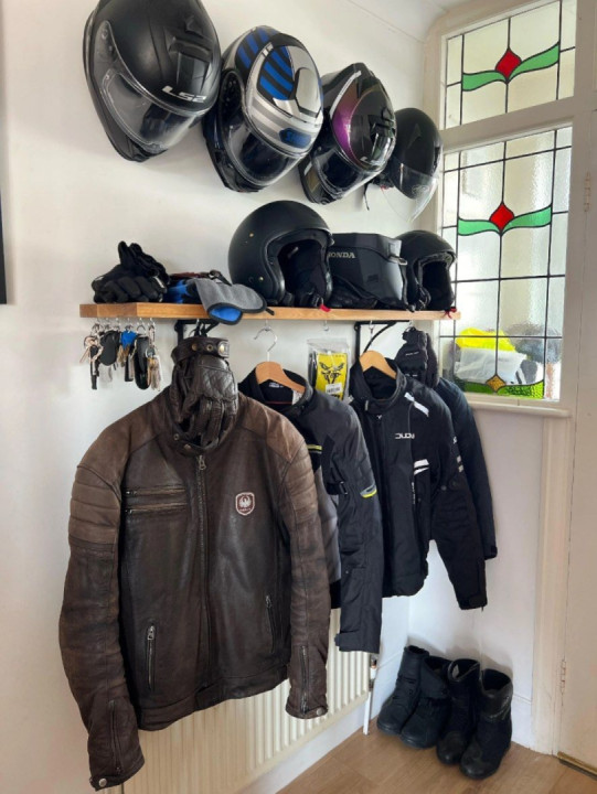 Finally finished, and happy with, my entrance hall motorcycle corner