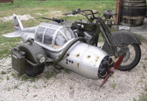 Cool custom WW2 German fighter plane sidecar