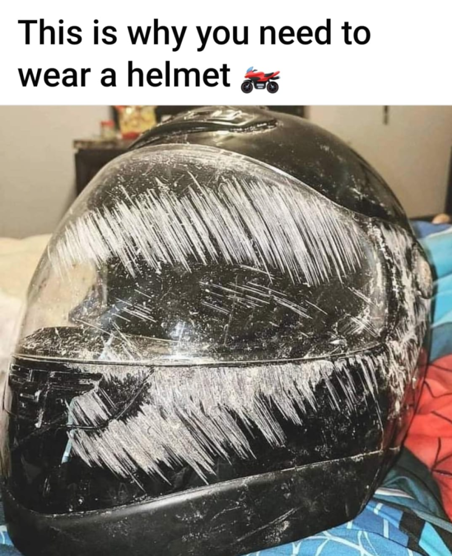 Which helmet is best - full-face helmet, half-face helmet, or no helmet at all?