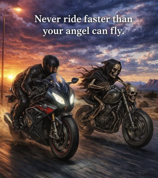 Never Ride Faster Than Your Angel Can Fly