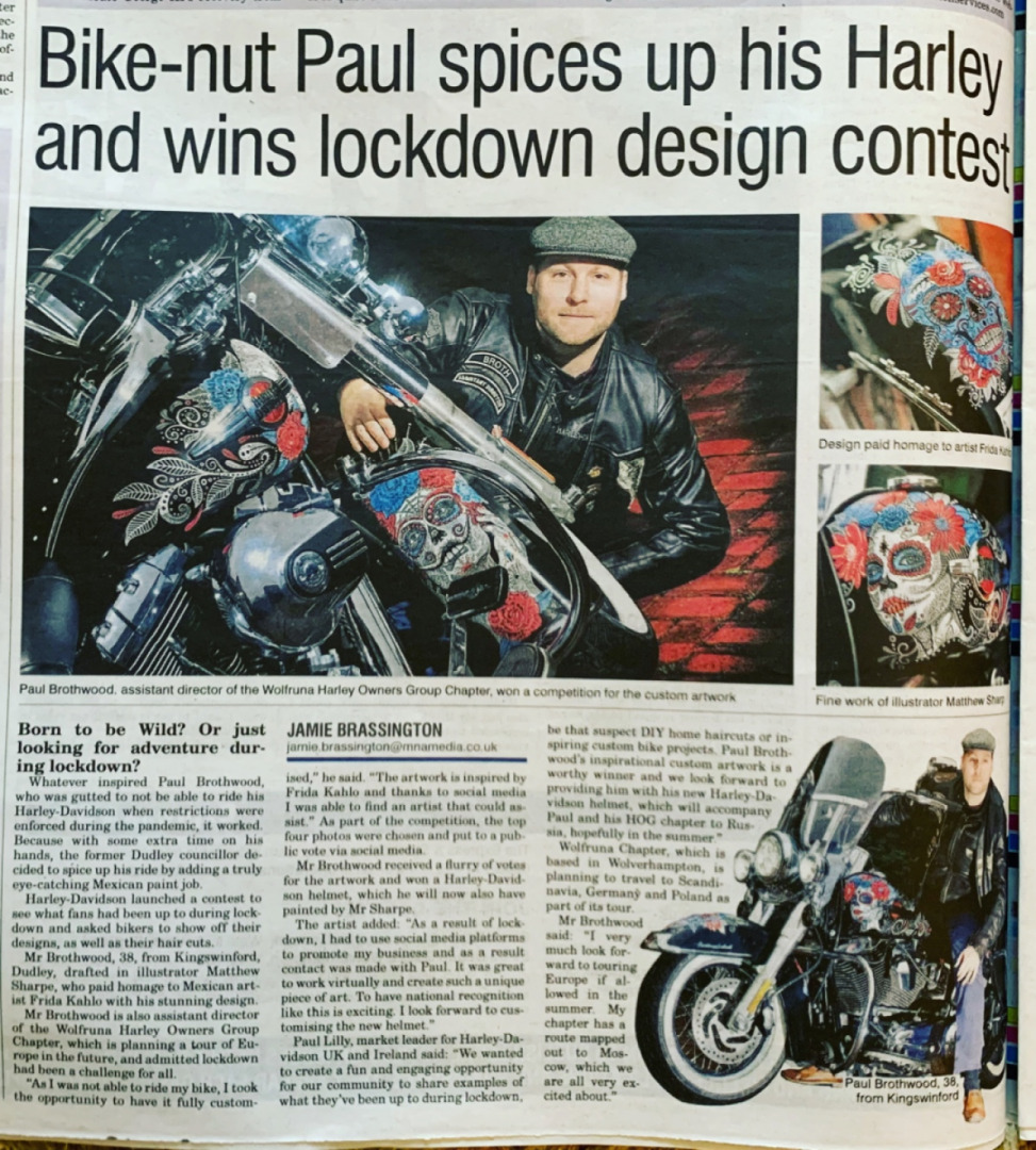 Pleased to win National Harley-Davidson competition