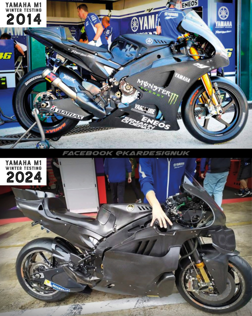 MotoGP bodywork during winter testing really shows the difference 10 years of aero development makes