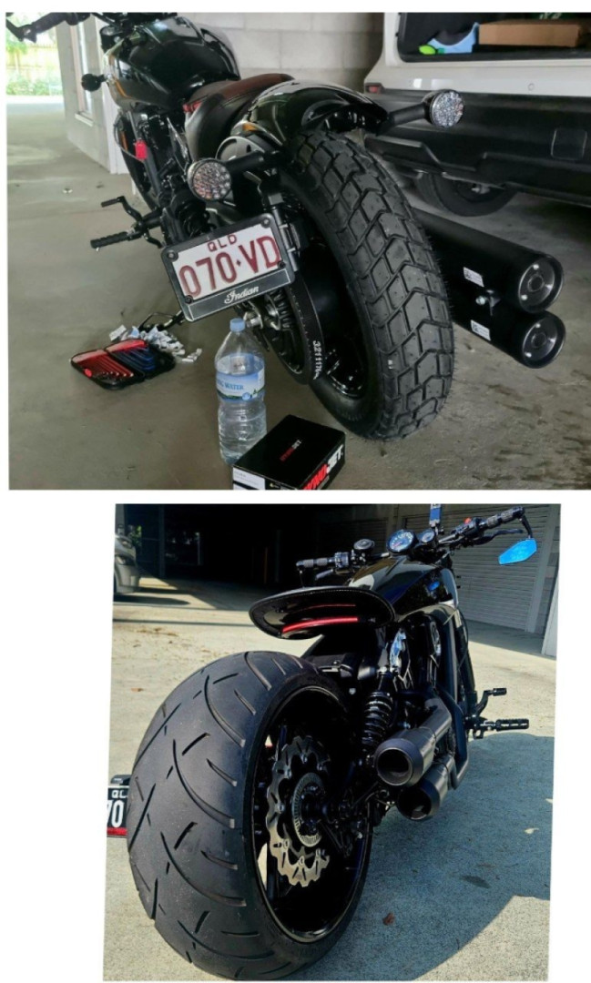 "21 Indian scout bobber before/after