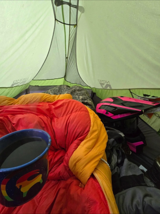 In southern California having a cold morning at camp