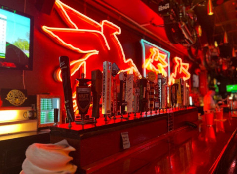 "Biker" themed bar in downtown Portland