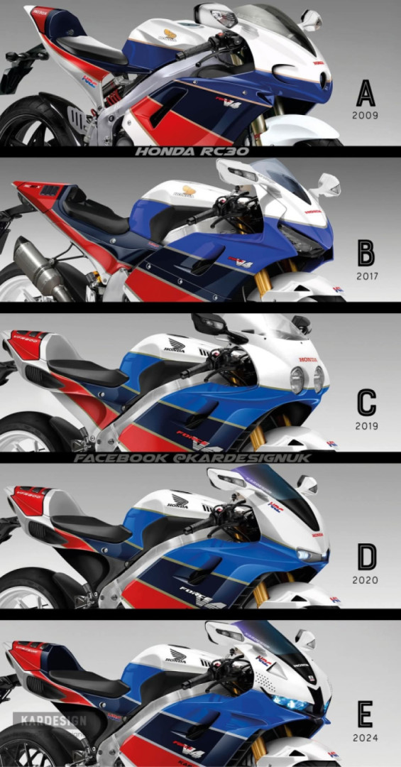 Honda RC30 concepts over the years