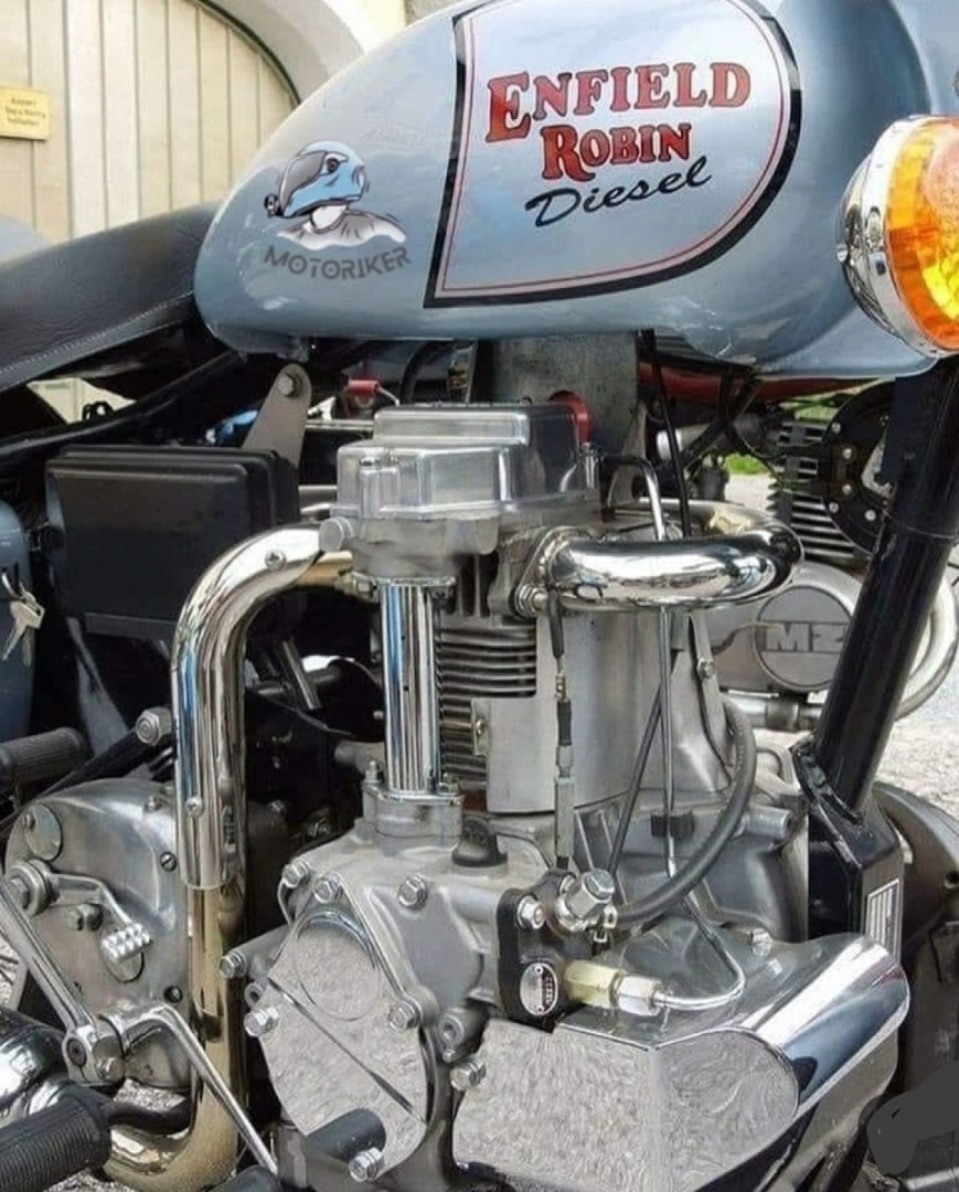 Sophisticated diesel motor on a Royal Enfield frame