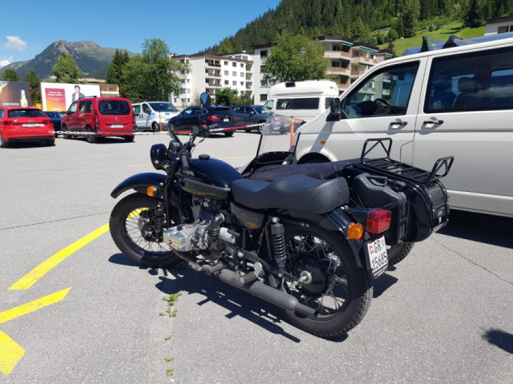 2WD Ural with sidecar, found today in Davos