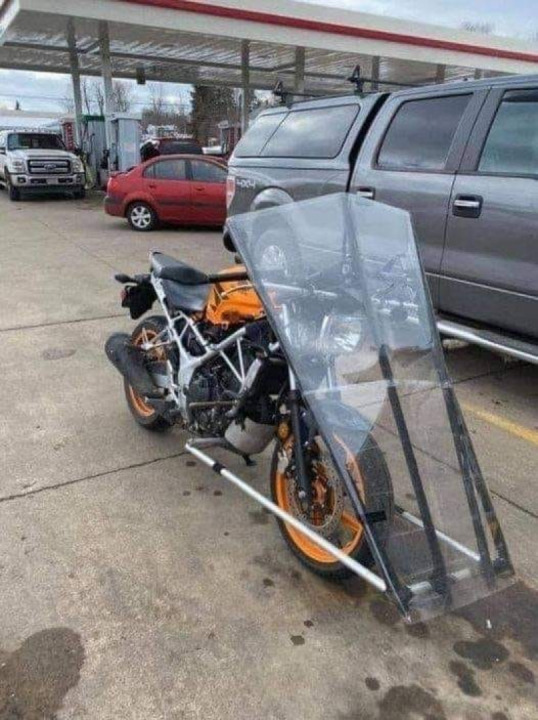 That's for riding in the rain when you have sensitive skin