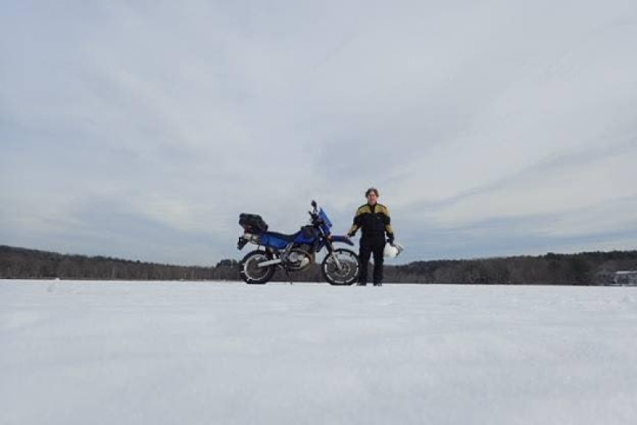 Honk if you’ve ridden your daily rider in a foriegn country and also on a frozen lake.