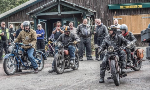The Meanderthals in deepest Perthshire .. Three 101s a 741 and a Nimbus ...
