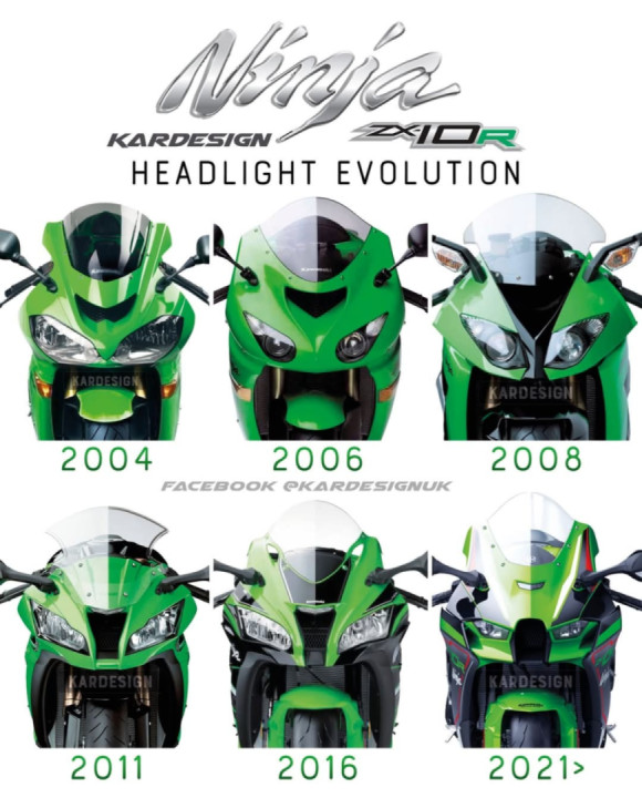 The ZX-1OR's changing face, every year from 2004-on