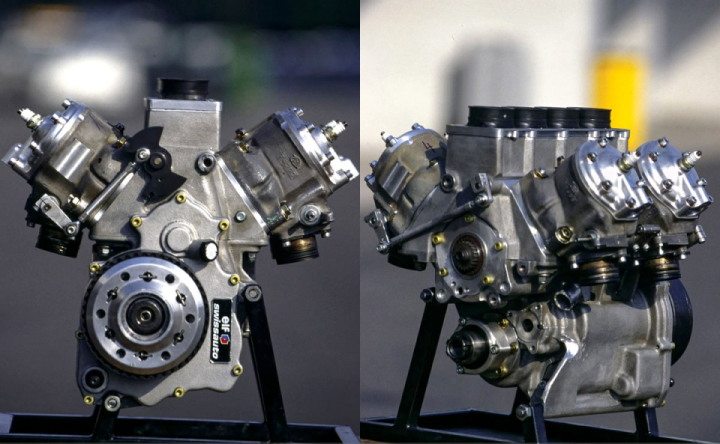 Swissauto V4 500 two stroke: (maybe) the best two stroke engine ever built.