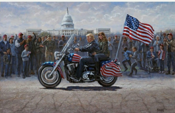 Trump on a Harley!