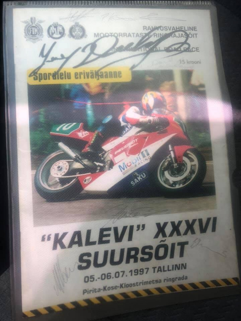Few years before from the same track he died .Going to Estonian motorcycle museum