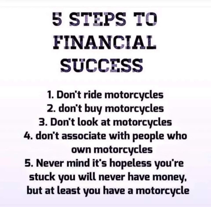 Success is to ride motorcycle 