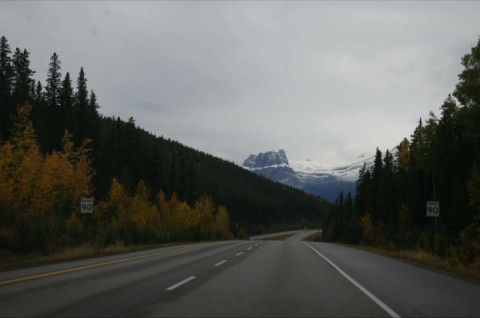 Riding on the Trans Canada highway