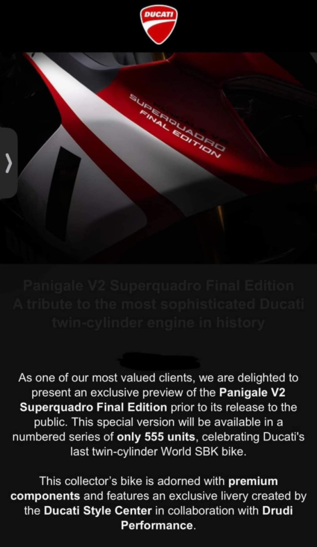 Ducati to retire the superquadro entirely??