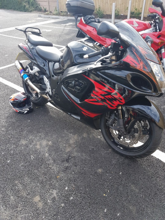 On the Busa on route to Olivers mount gold cup races earlier this year