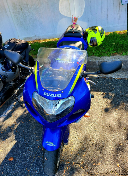 My friend is practicing how to take his girlfriend out on the Bike this summer ? .....