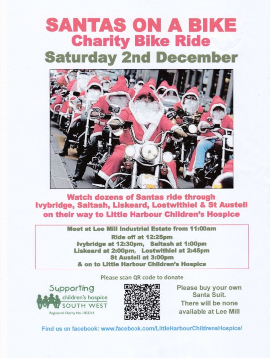 A warm welcome for santas on a bike Plymouth from st austell