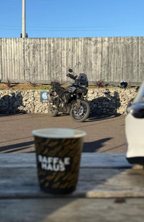 Went for a very chilly ride up to the Baffle Haus today,