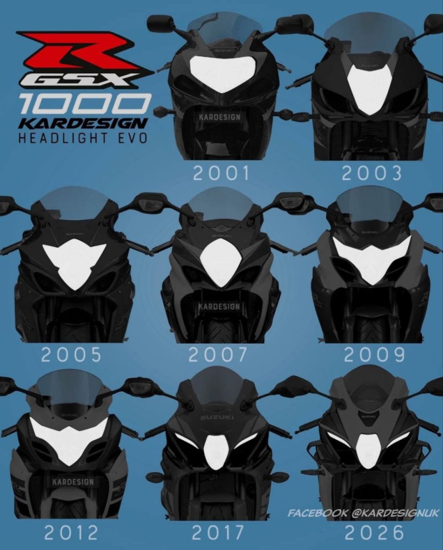Evolution of GSXR1000 headlight design