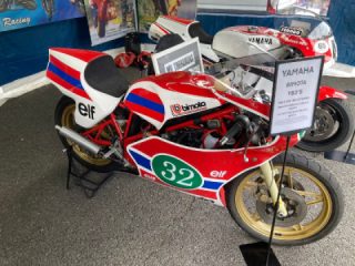 Two Yamaha Bimota GP bikes on display at ‘Cadwell Park Moto,’ Lincolnshire, UK