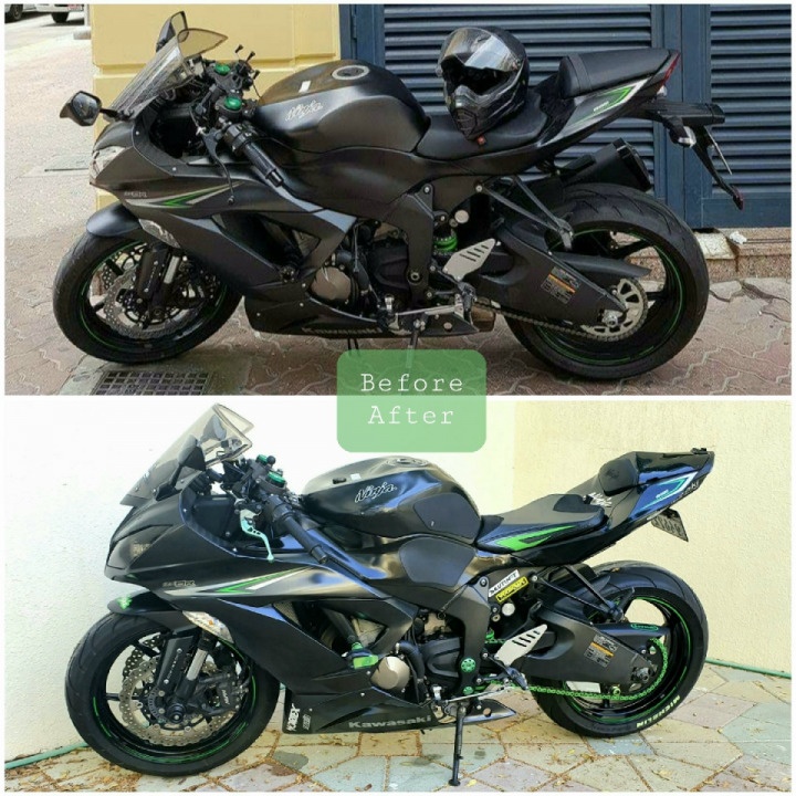 2016 ZX6R 636 before ang after.