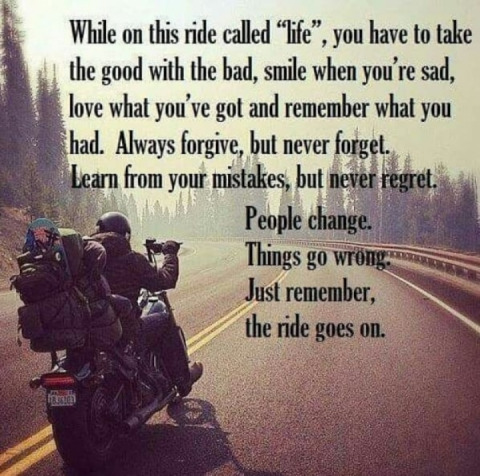 Evening ride with biker family