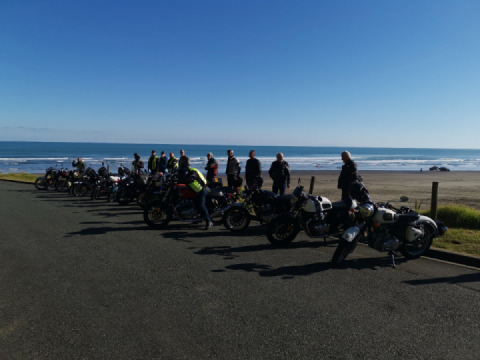 Royal Enfield riders club Auckland, destination. Muriwai beach.