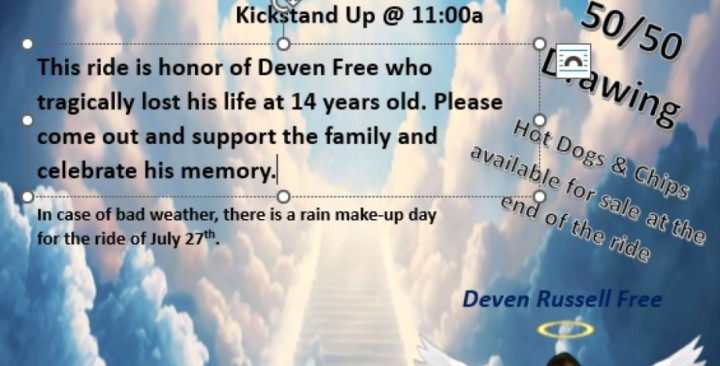 2nd Annual Deven Free Memorial Ride