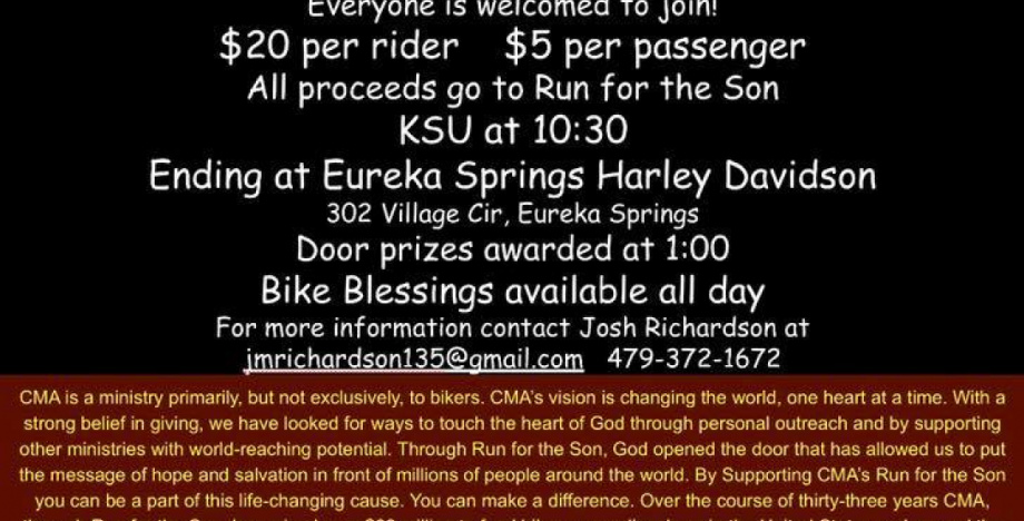 1st Annual Run for the Son Benefit Ride