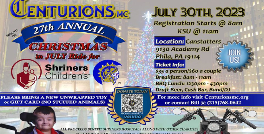 Centurions 27th Annual Christmas in July Ride for Shriners Children