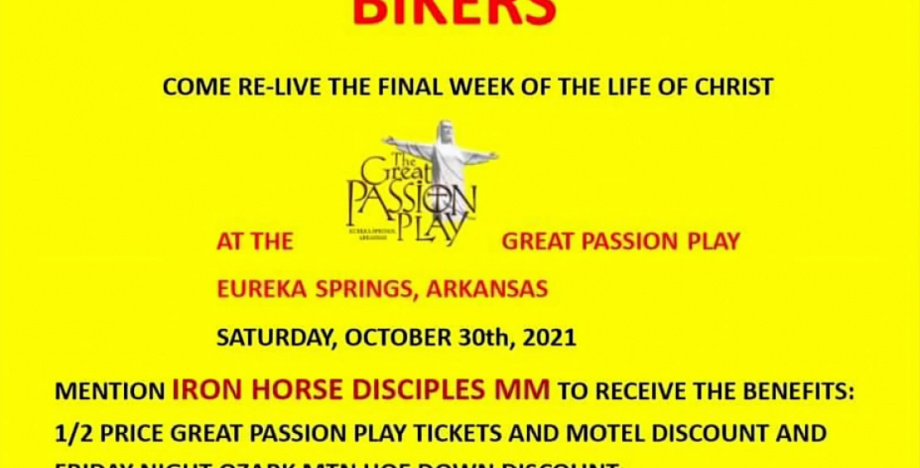 Passion Play Oct 30th with Iron Horse Disciples Motorcycle Ministry