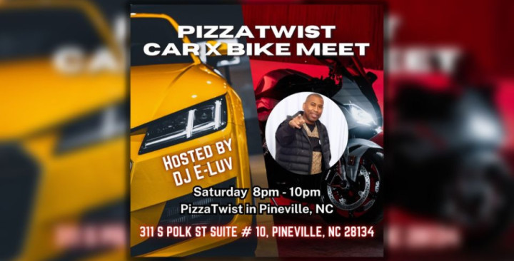 Cars and Motorcycle Meet at PizzaTwist in Pineville, NC