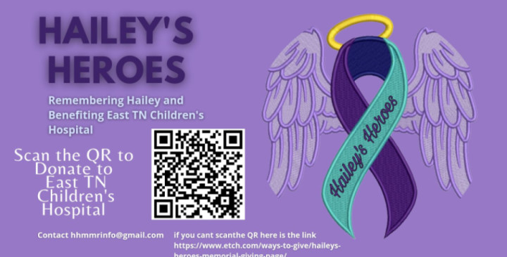 2nd Annual Hailey's Heroes Memorial Motorcycle Ride Benefiting East TN Children's Hospital.