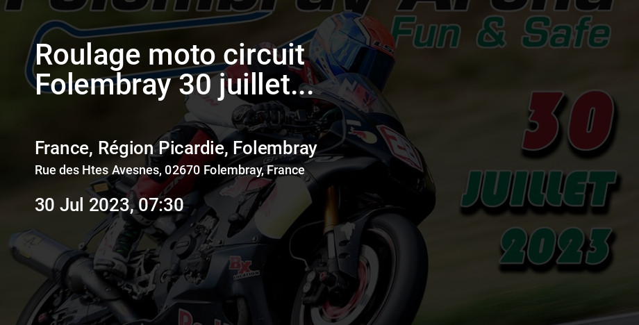 Calendrier Roulage Moto 2023