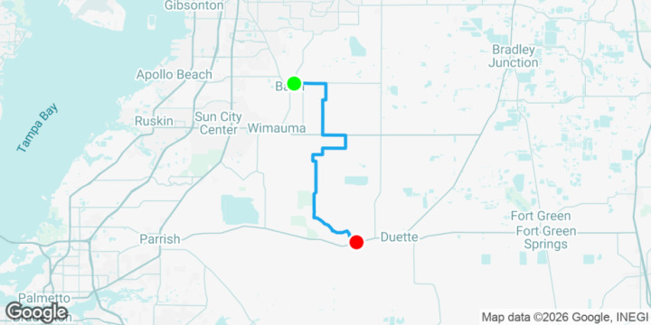 Wimauma → Duette 36 km