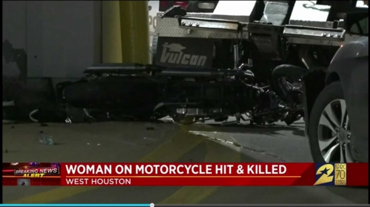 A woman on a motorcycle was killed in road-rage incident in Houston