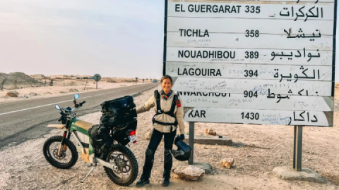 Solo Rider Becomes First Woman to Cross Africa on Electric Motorcycle