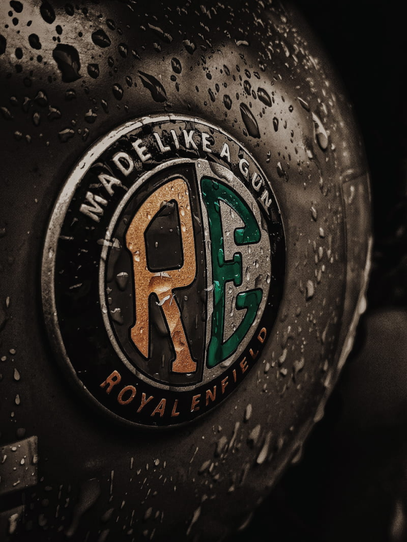 Royal Enfield's logo. Media sourced from PeakPX.