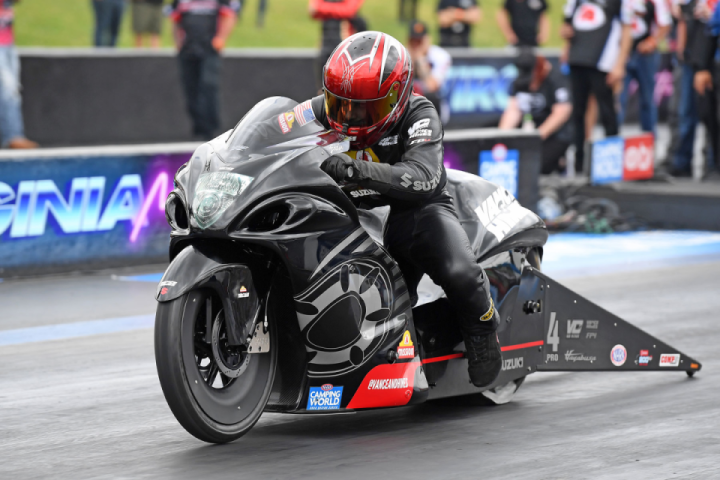 Vance & Hines/Mission Suzuki and Krawiec Ride to Second Consecutive Semi-Final Appearance at NHRA Virginia Nationals