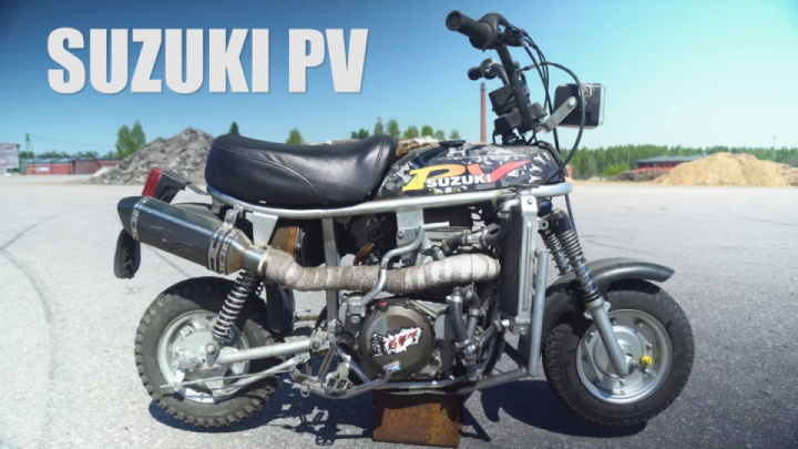 The Suzuki model PV50 with 450 cc engine transformed to Monkey bike