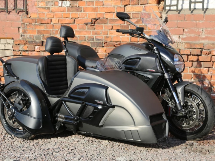 The only Ducati Diavel with a sidecar in the world!