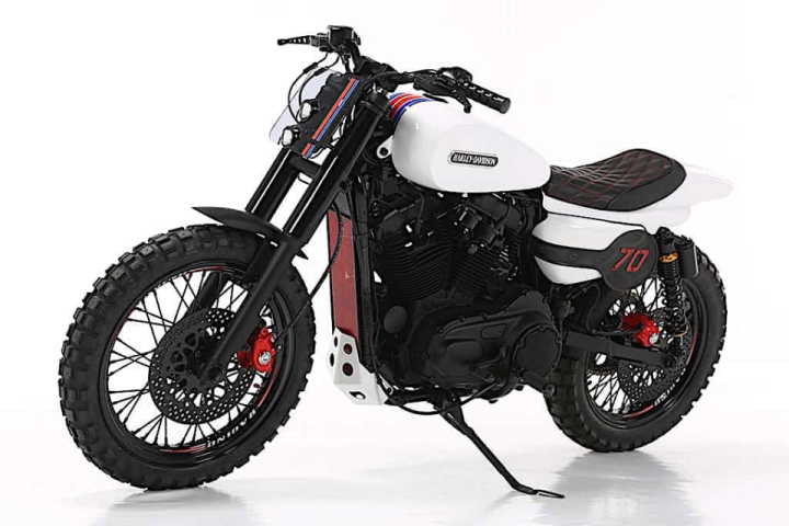 Harley-Davidson Seventy Inspired by Racing Cars of the 1970s Flaunts Three Iconic Colors
